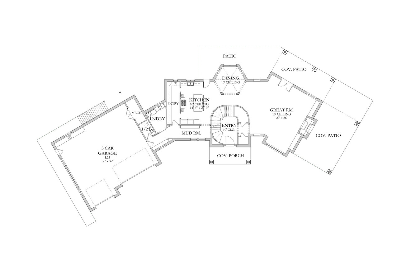 Craftsman House Plan - Edison 24763 - 1st Floor Plan