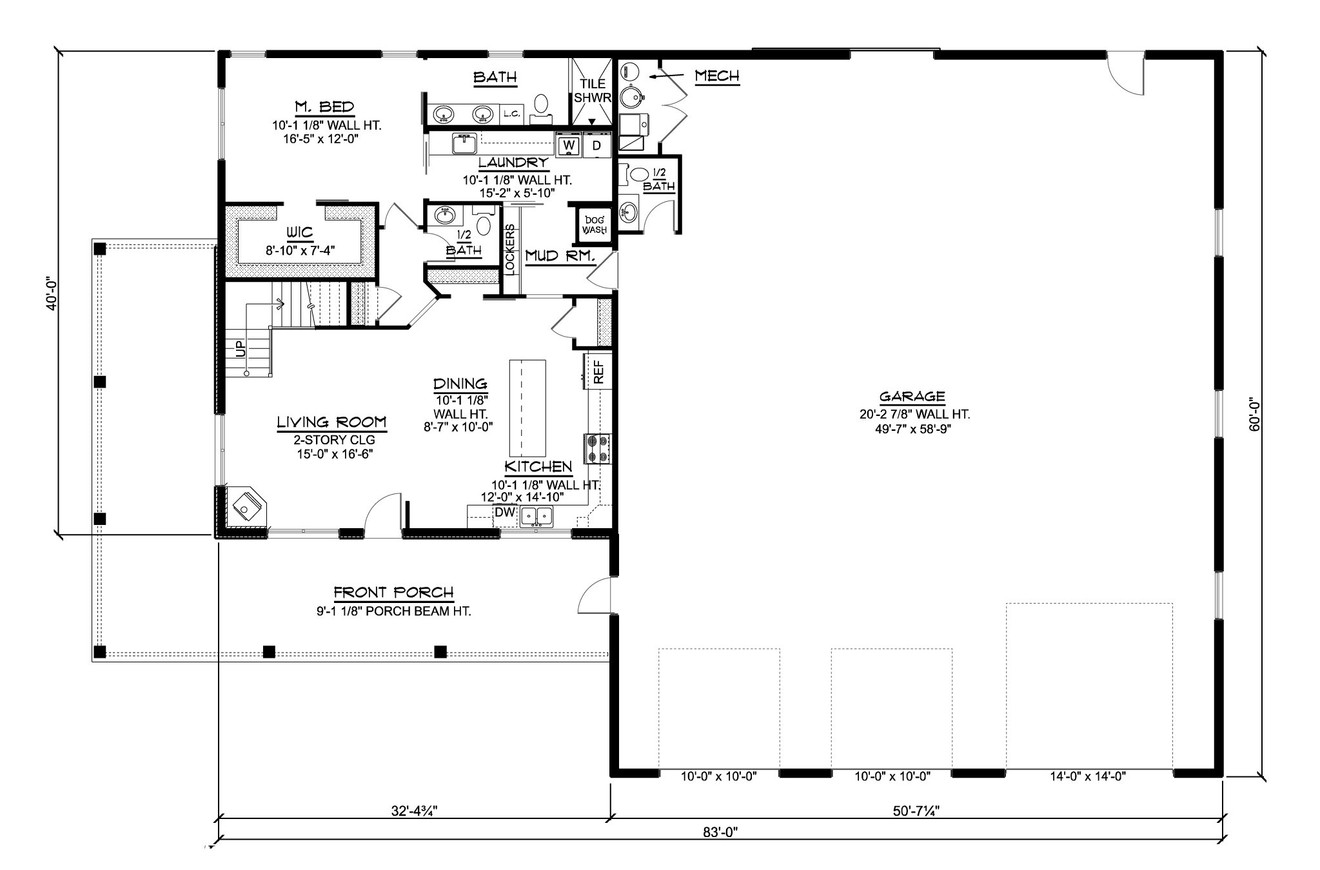 Farmhouse House Plan - 34950 - 1st Floor Plan
