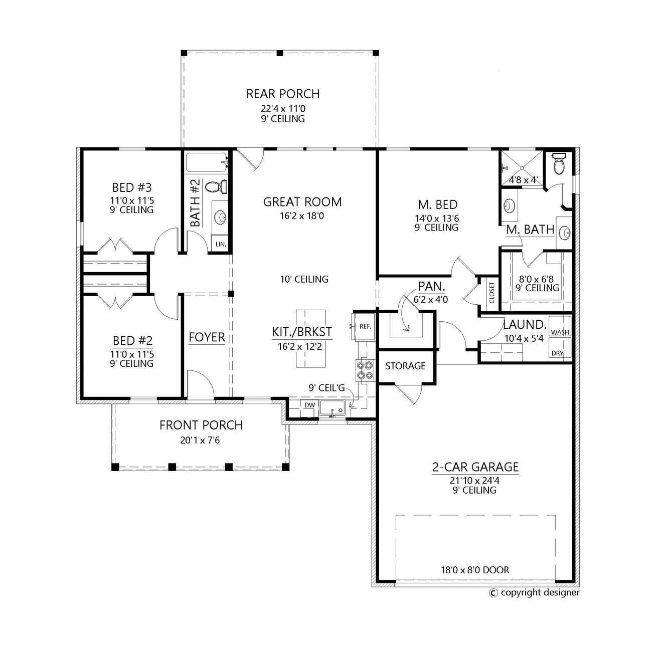 Farmhouse House Plan - Bay View 36782 - 1st Floor Plan