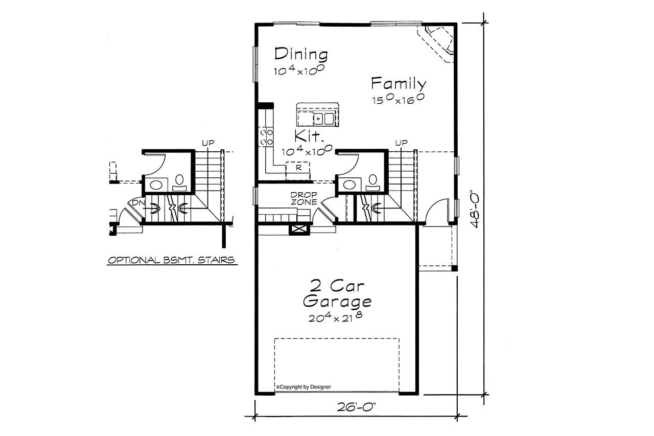Farmhouse House Plan - Spencer 42221 - 1st Floor Plan