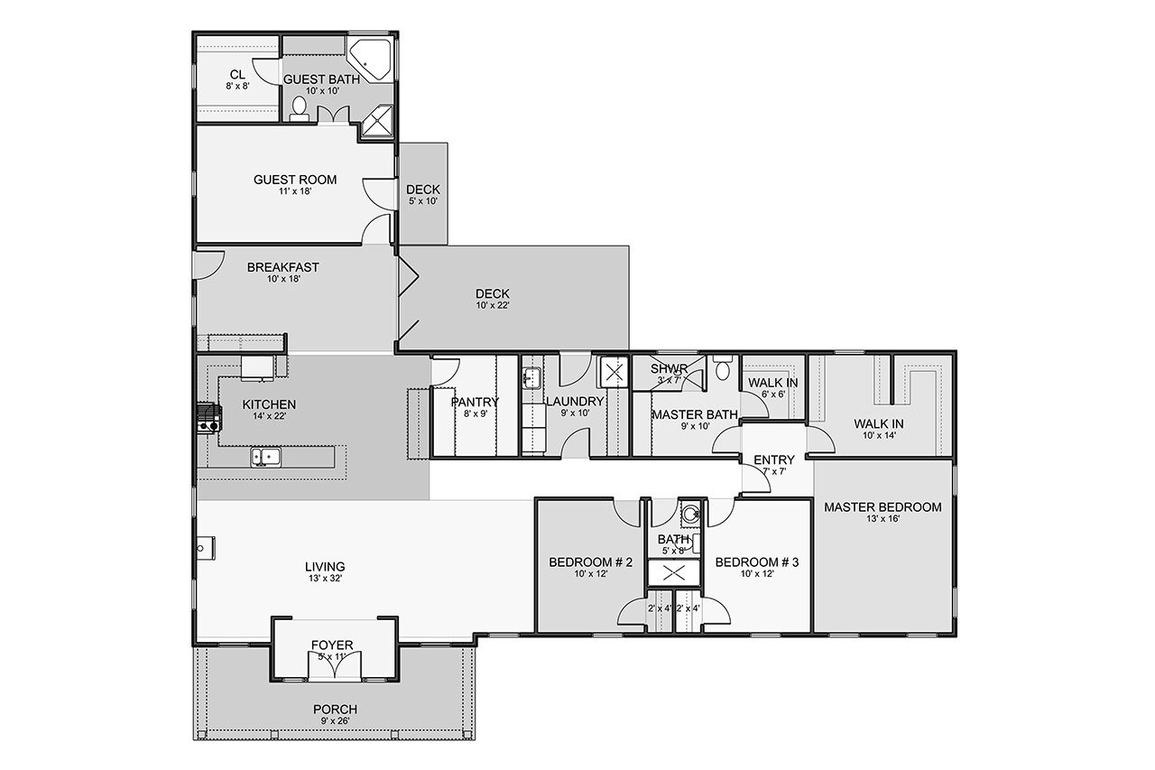 Traditional House Plan - Bellerose 79207 - 1st Floor Plan