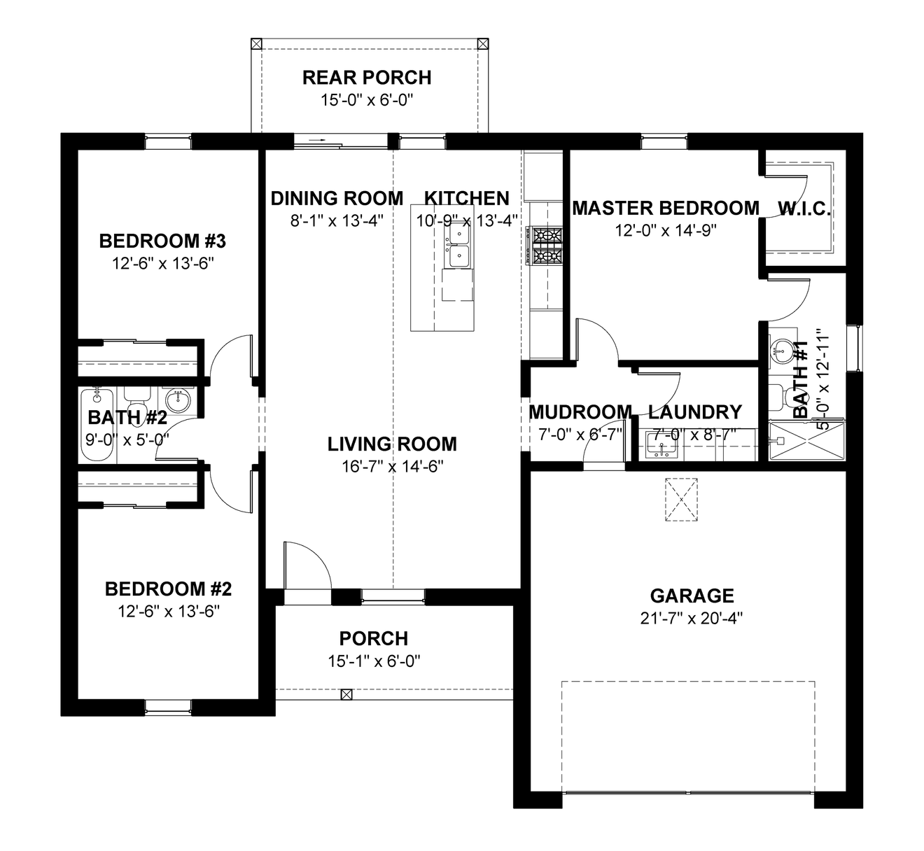 Southwest House Plan - Ford 33503 - 1st Floor Plan