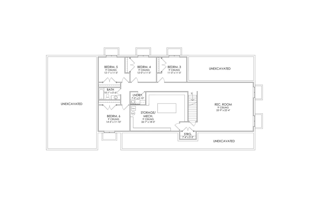Ranch House Plan - Harper 56548 - Basement Floor Plan