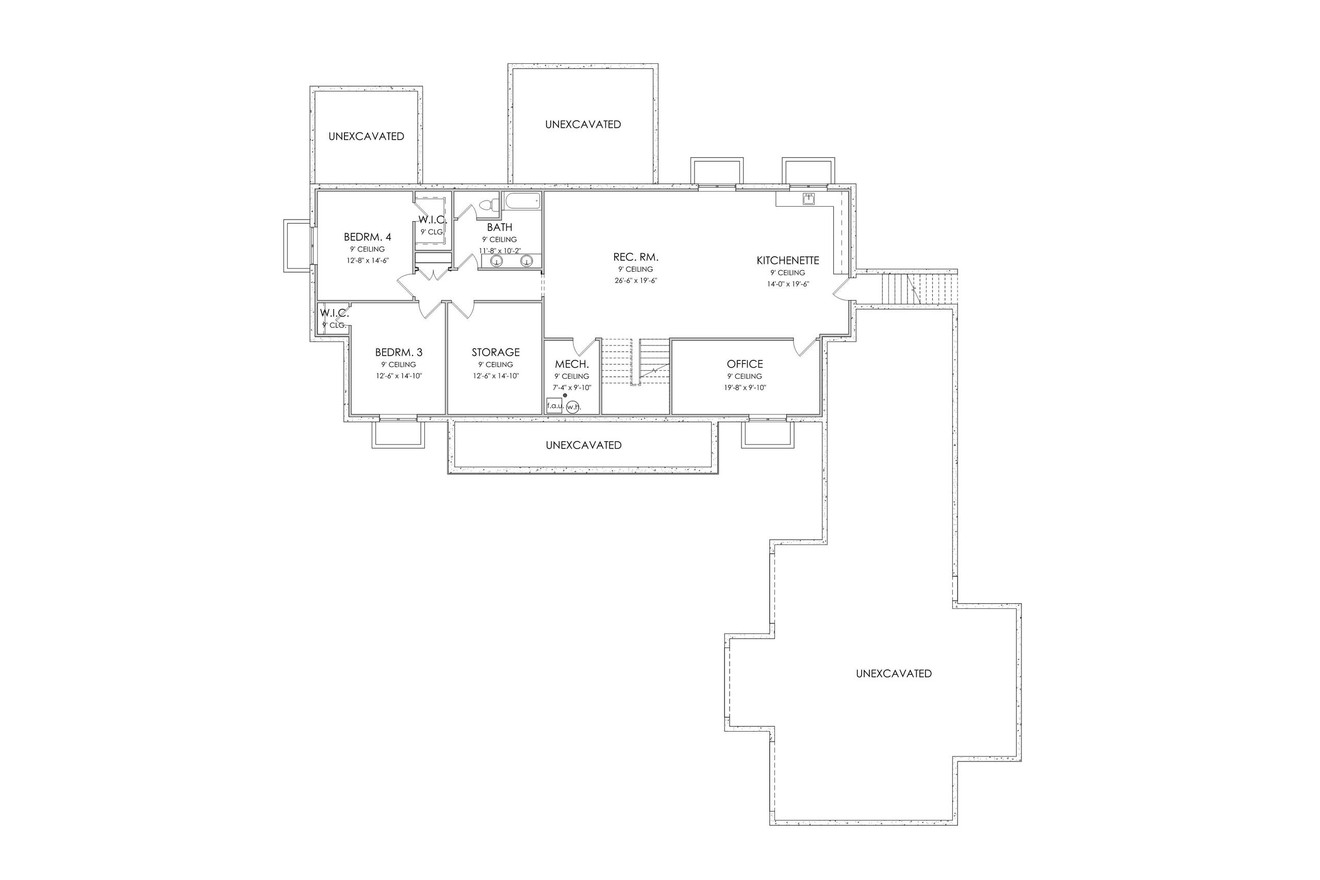 Traditional House Plan - Harrison 85618 - Basement Floor Plan