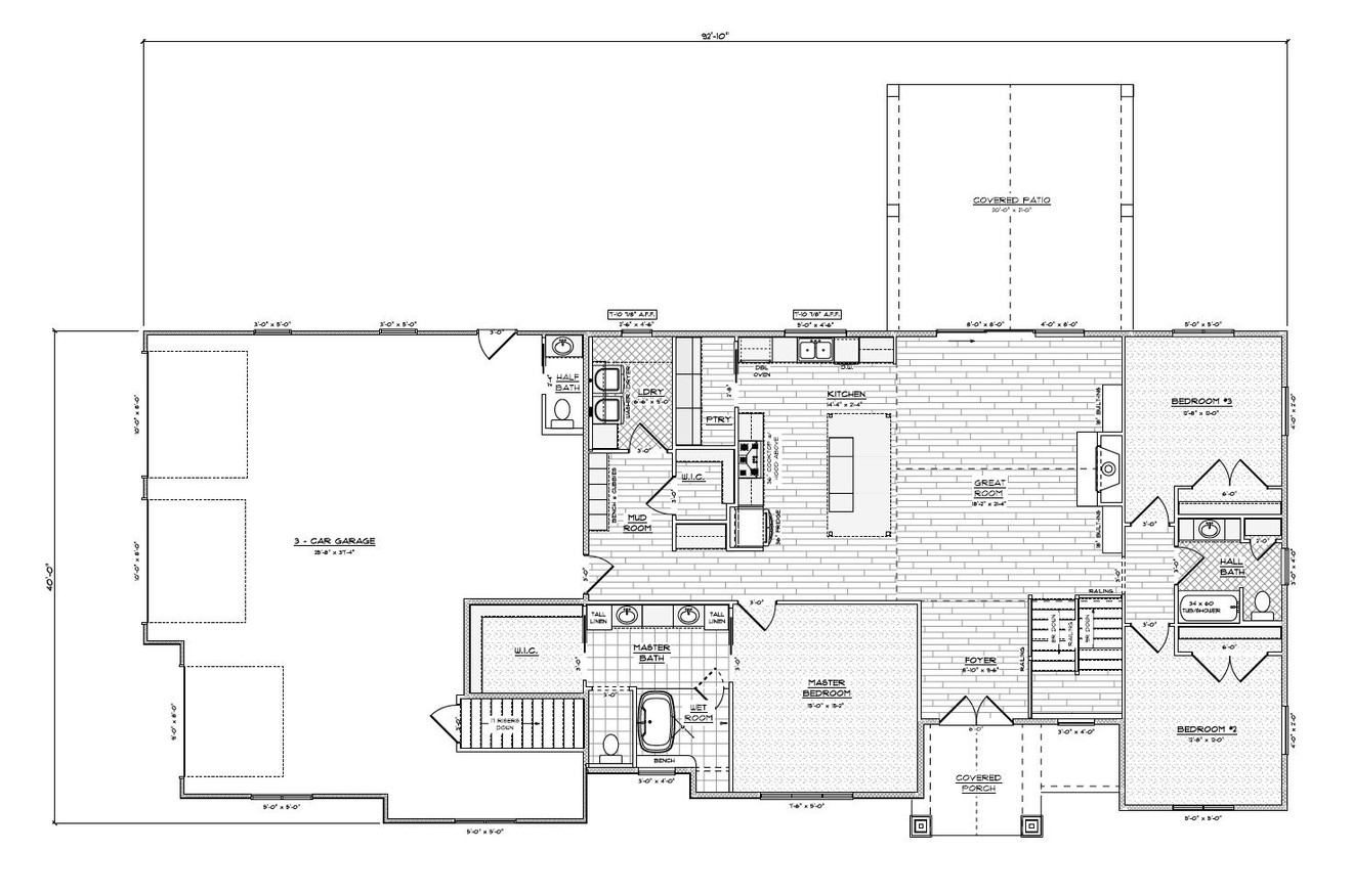 Ranch House Plan - Meadowlark 30692 - 1st Floor Plan
