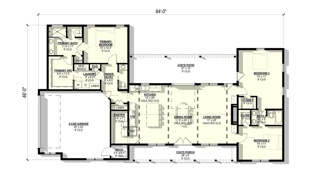 Country House Plan - Coral 18602 - 1st Floor Plan