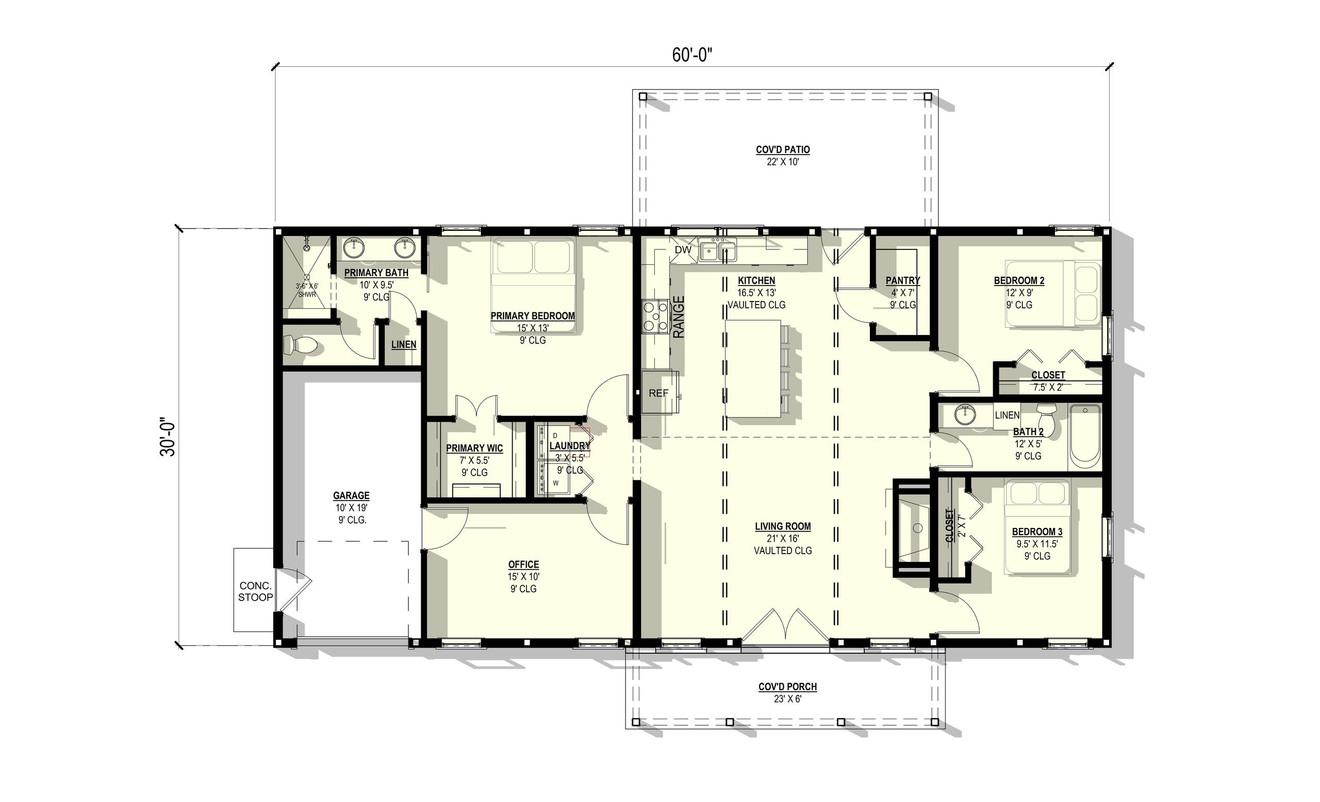 Country House Plan - Eucalyptus 92605 - 1st Floor Plan