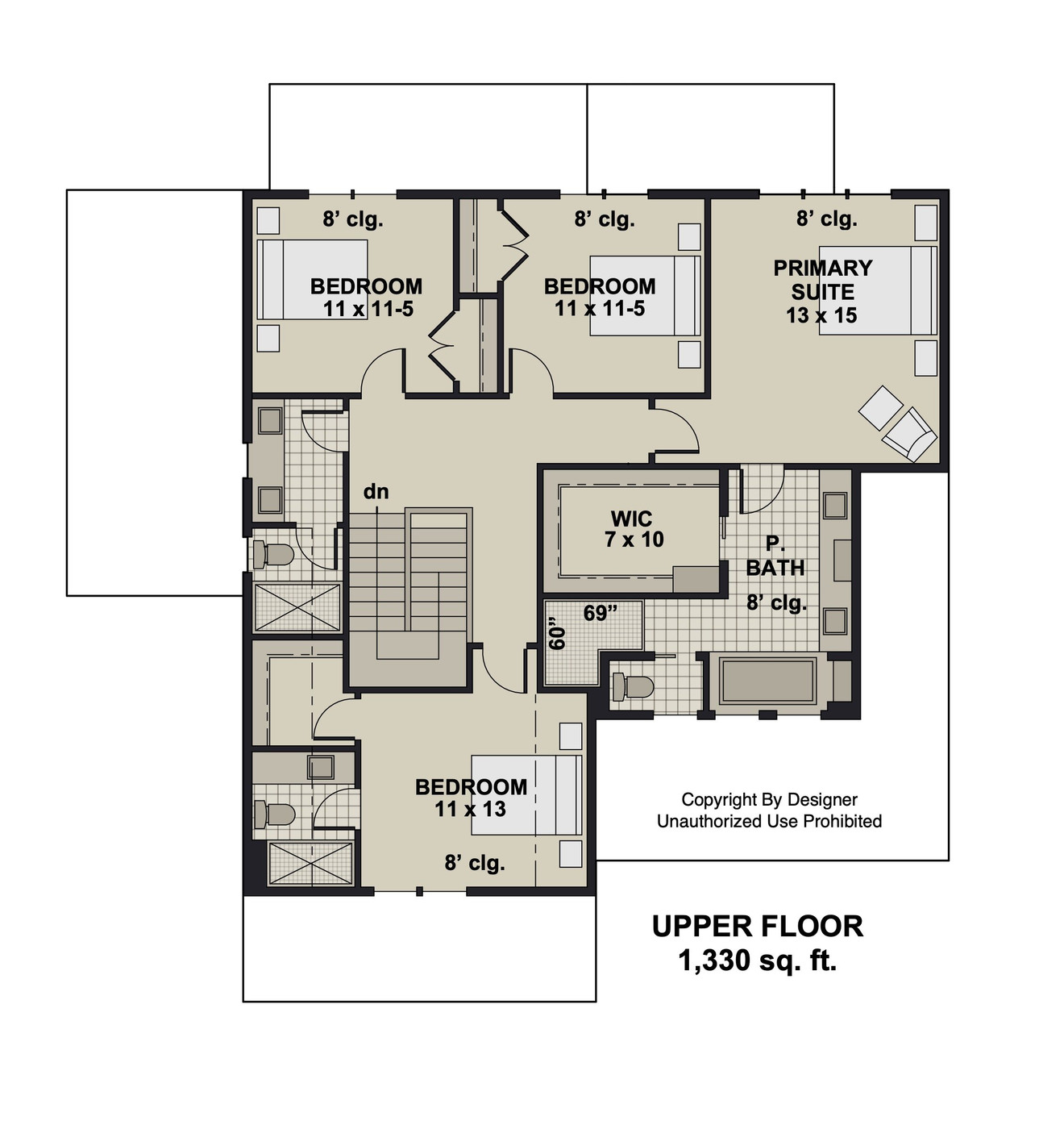 Bungalow House Plan - Granada 74829 - 2nd Floor Plan