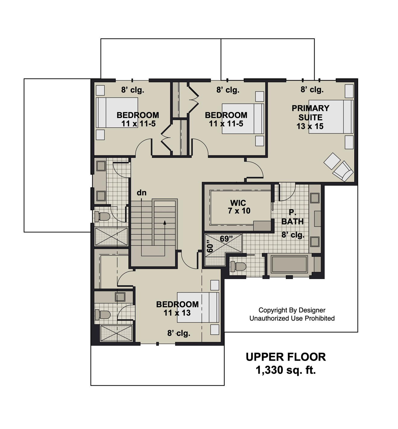 Craftsman House Plan - Lawton 92920 - 2nd Floor Plan