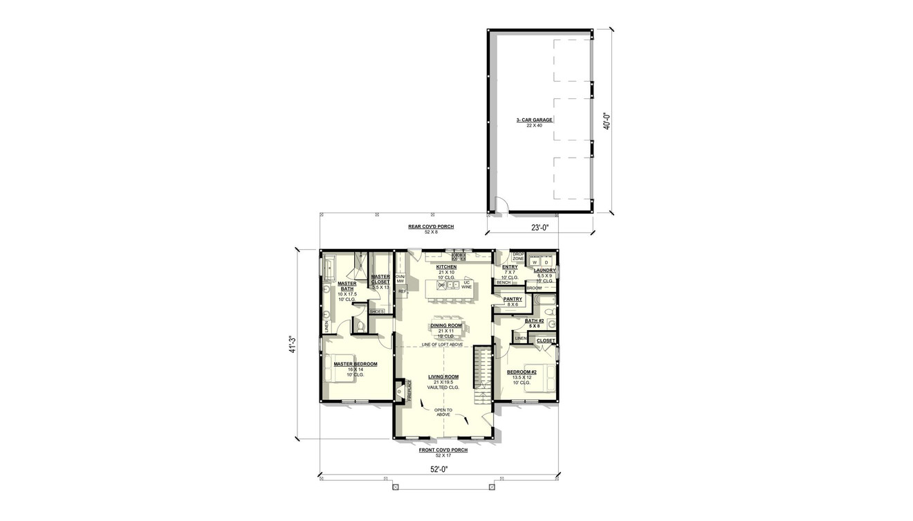 Country House Plan - Hosta 29854 - 1st Floor Plan