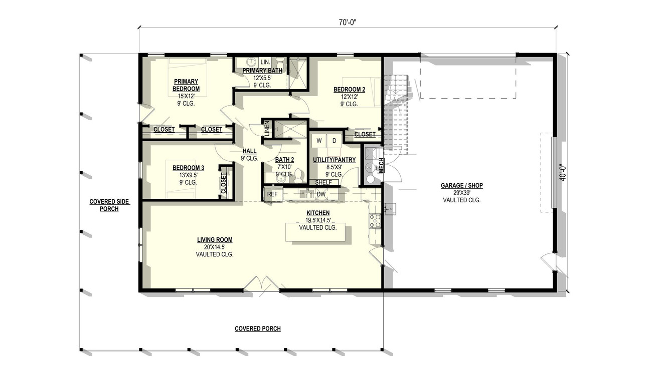 Ranch House Plan - Iris 99560 - 1st Floor Plan