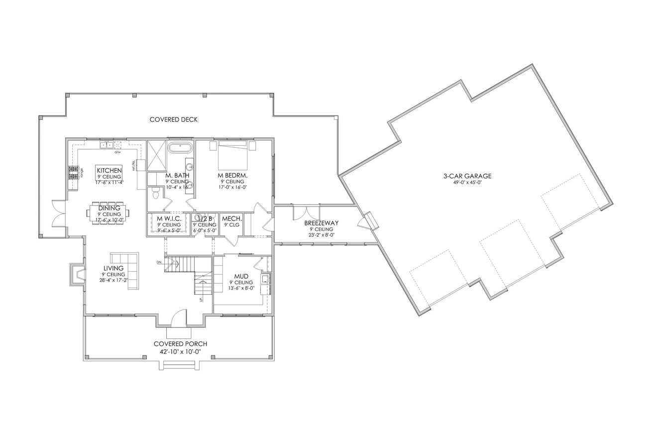 Farmhouse House Plan - Jackson 49497 - 1st Floor Plan