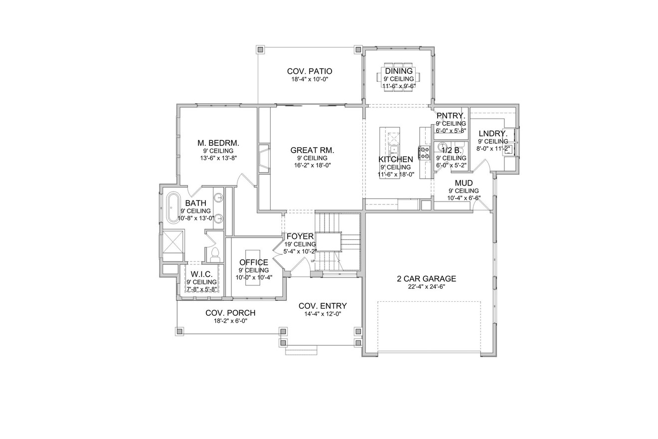 Traditional House Plan - Knighton 82705 - 1st Floor Plan