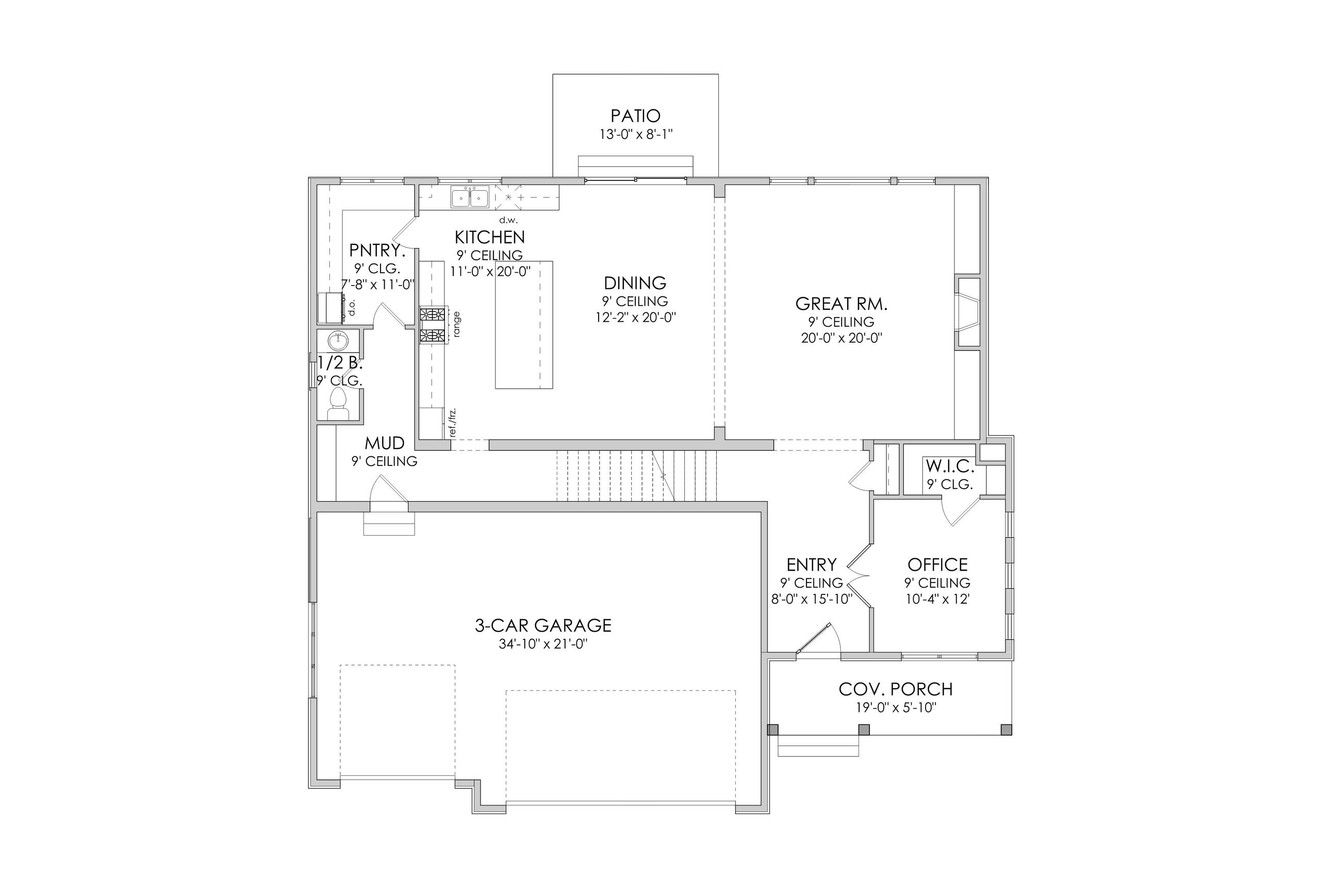 Farmhouse House Plan - Lenox 15782 - 1st Floor Plan