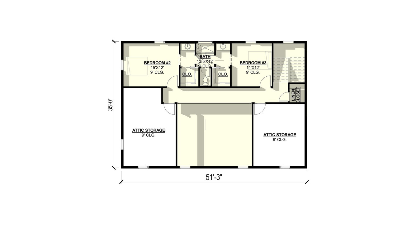 Secondary Image - Country House Plan - Lilac 19068 - 2nd Floor Plan