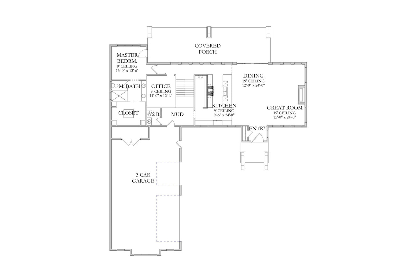 Mountain Rustic House Plan - Monteverde 98461 - 1st Floor Plan