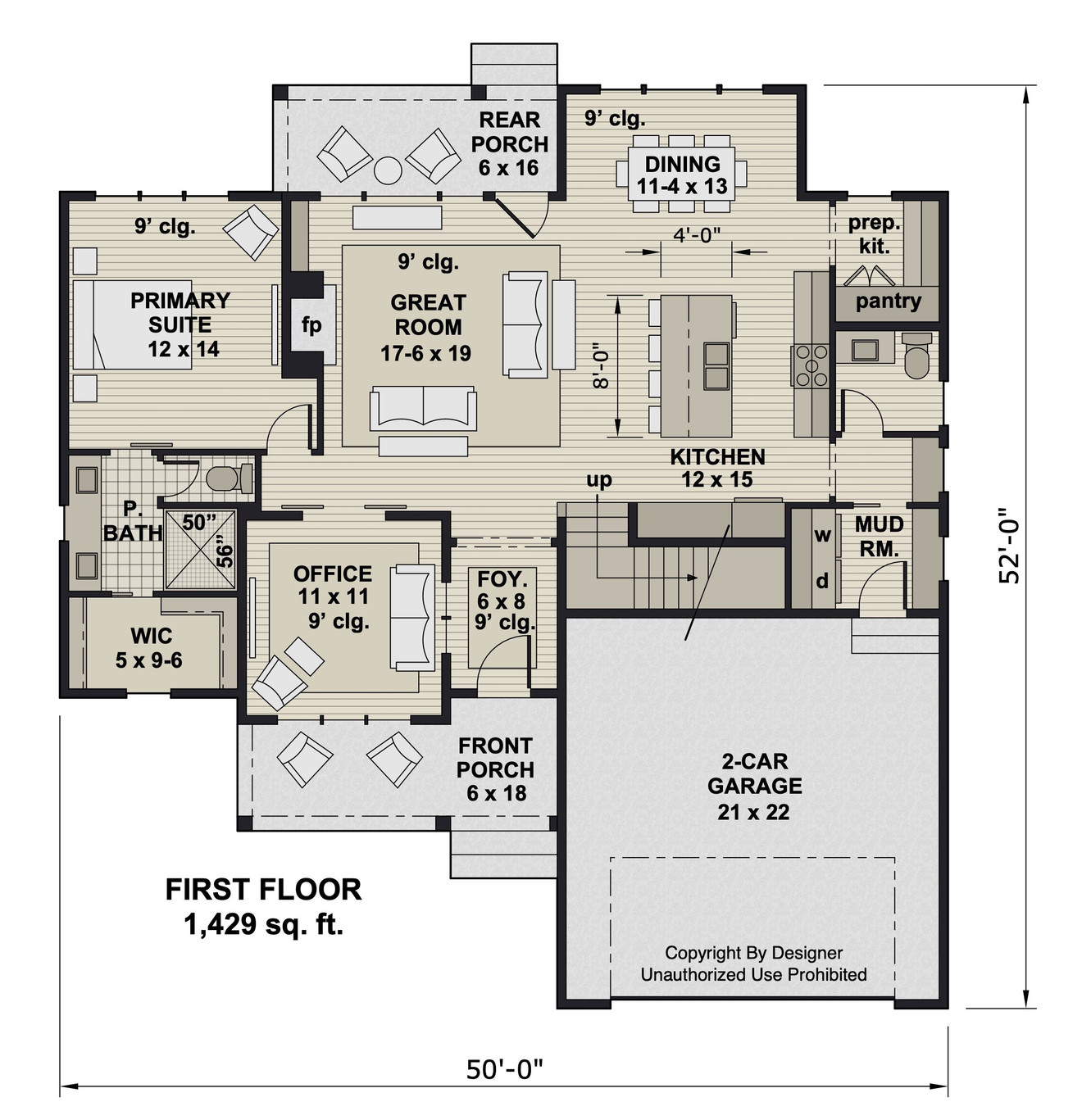 Farmhouse House Plan - Pleasant Hill 99619 - 1st Floor Plan
