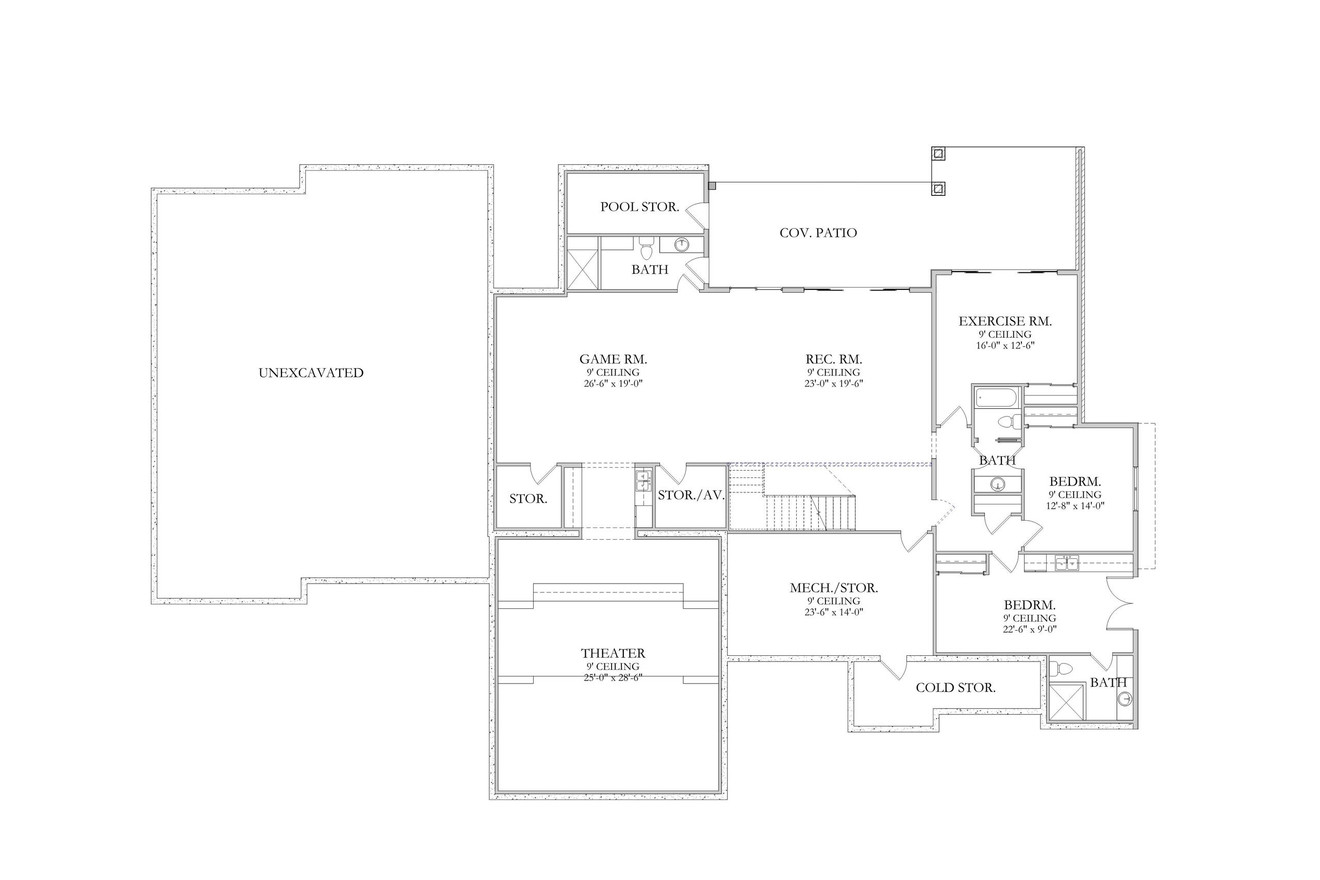 Farmhouse House Plan - Myles 53285 - Basement Floor Plan