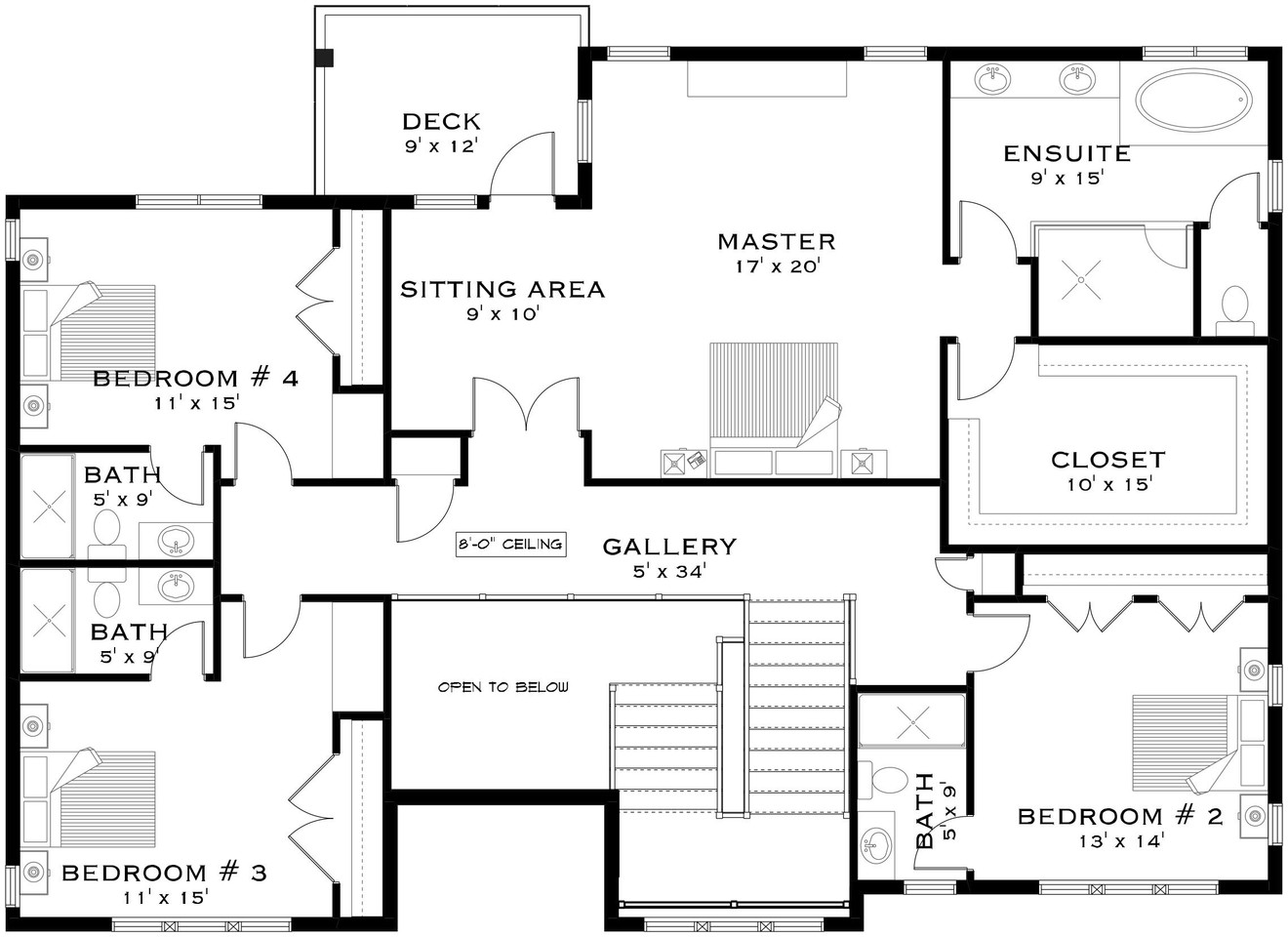 Secondary Image - Classic House Plan - Timberline Haven 53682 - 2nd Floor Plan