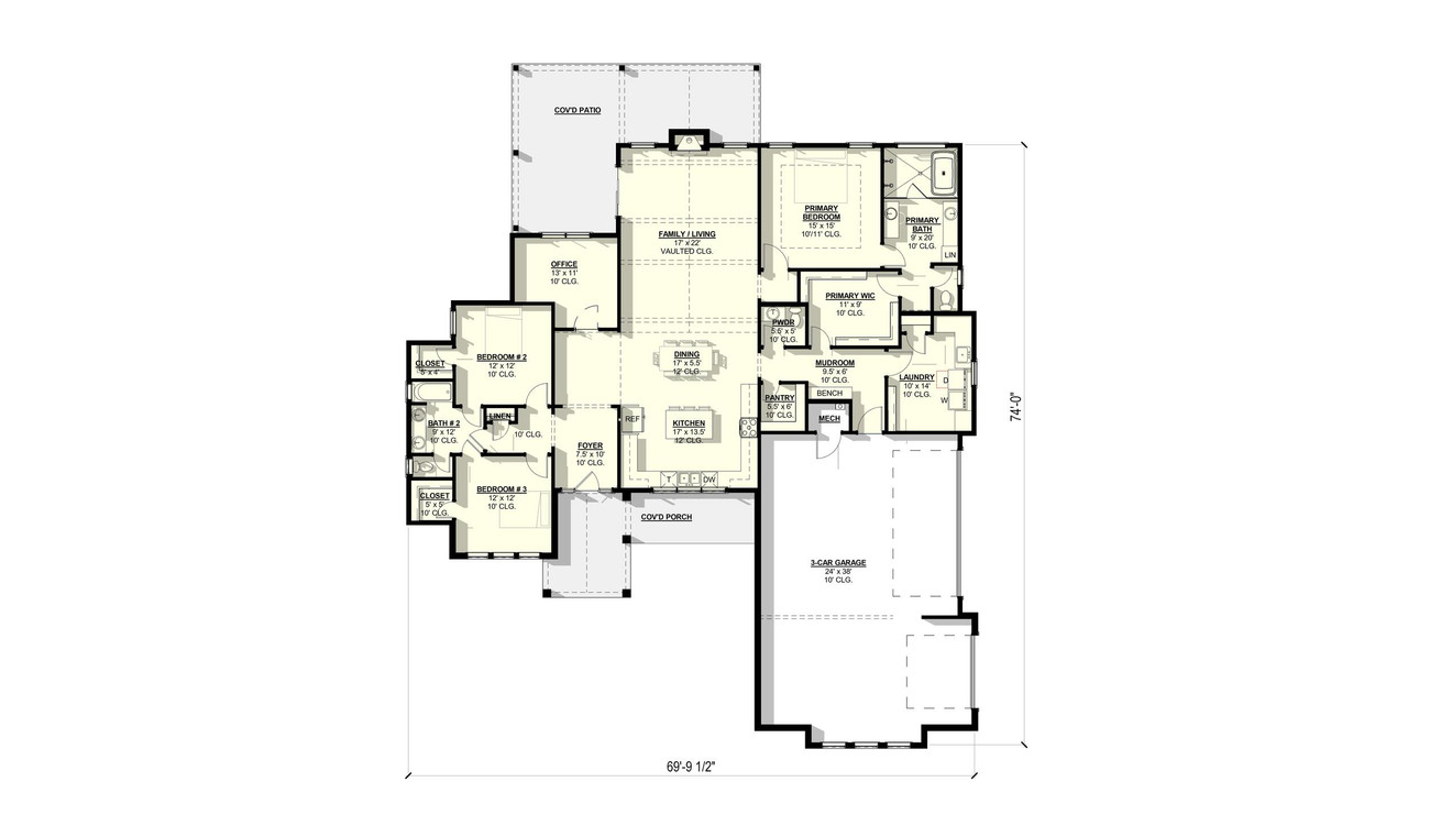 Country House Plan - Jasmine 90932 - 1st Floor Plan