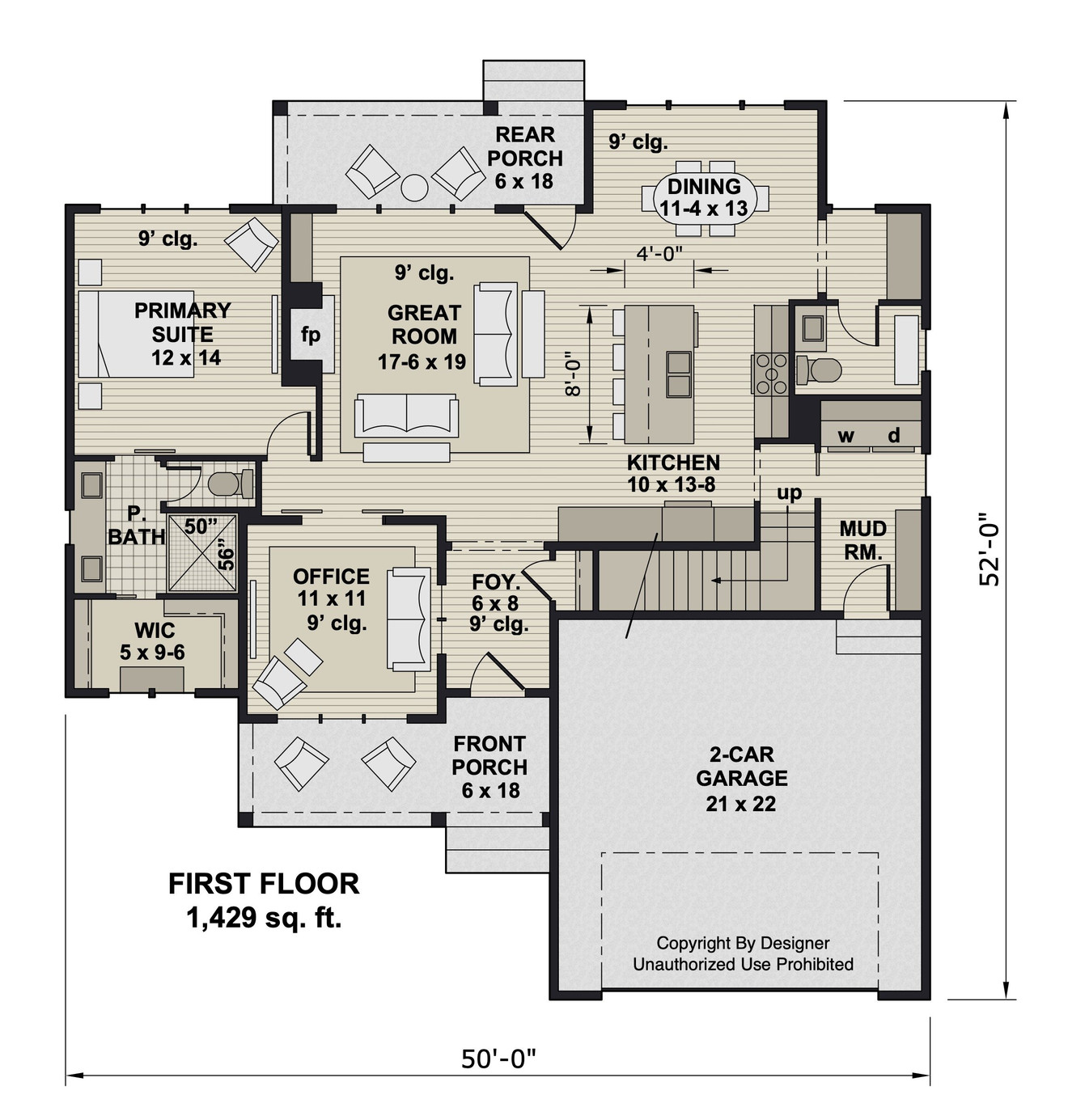 Bungalow House Plan - Elm Springs 14667 - 1st Floor Plan
