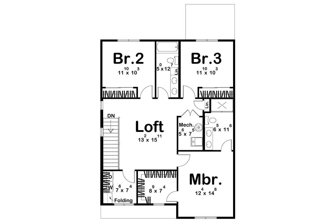 Secondary Image - Farmhouse House Plan - Beckman 66650 - 2nd Floor Plan