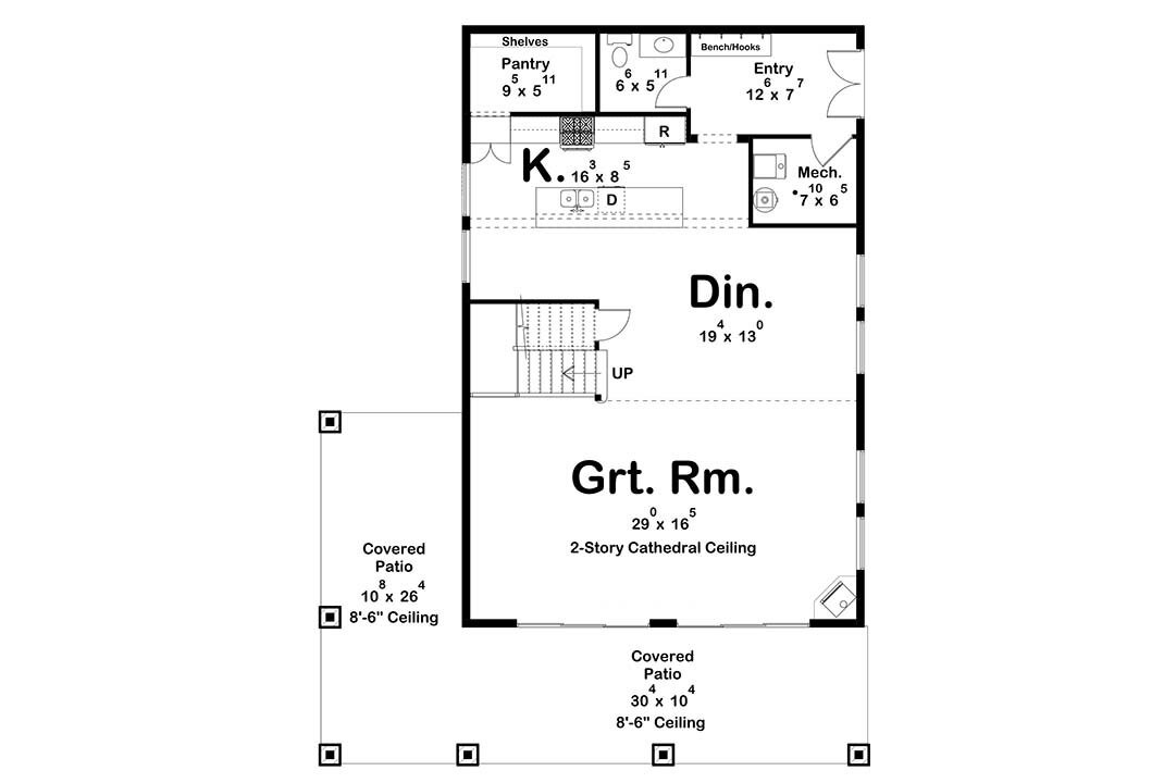 Farmhouse House Plan - Patton 52837 - 1st Floor Plan