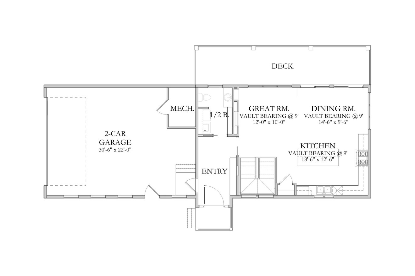 Contemporary House Plan - Bartlesville 80942 - 1st Floor Plan