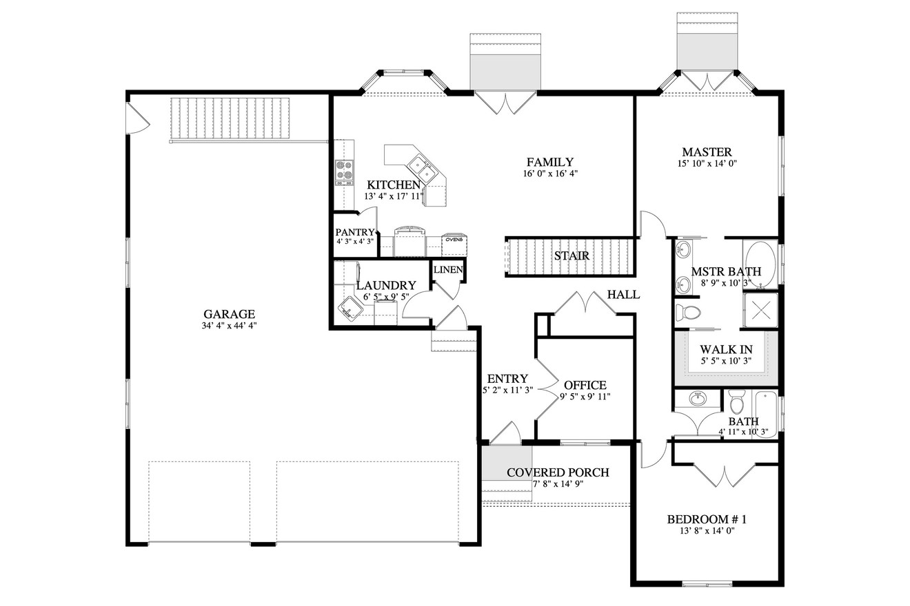 Ranch House Plan - Sharp 86690 - 1st Floor Plan