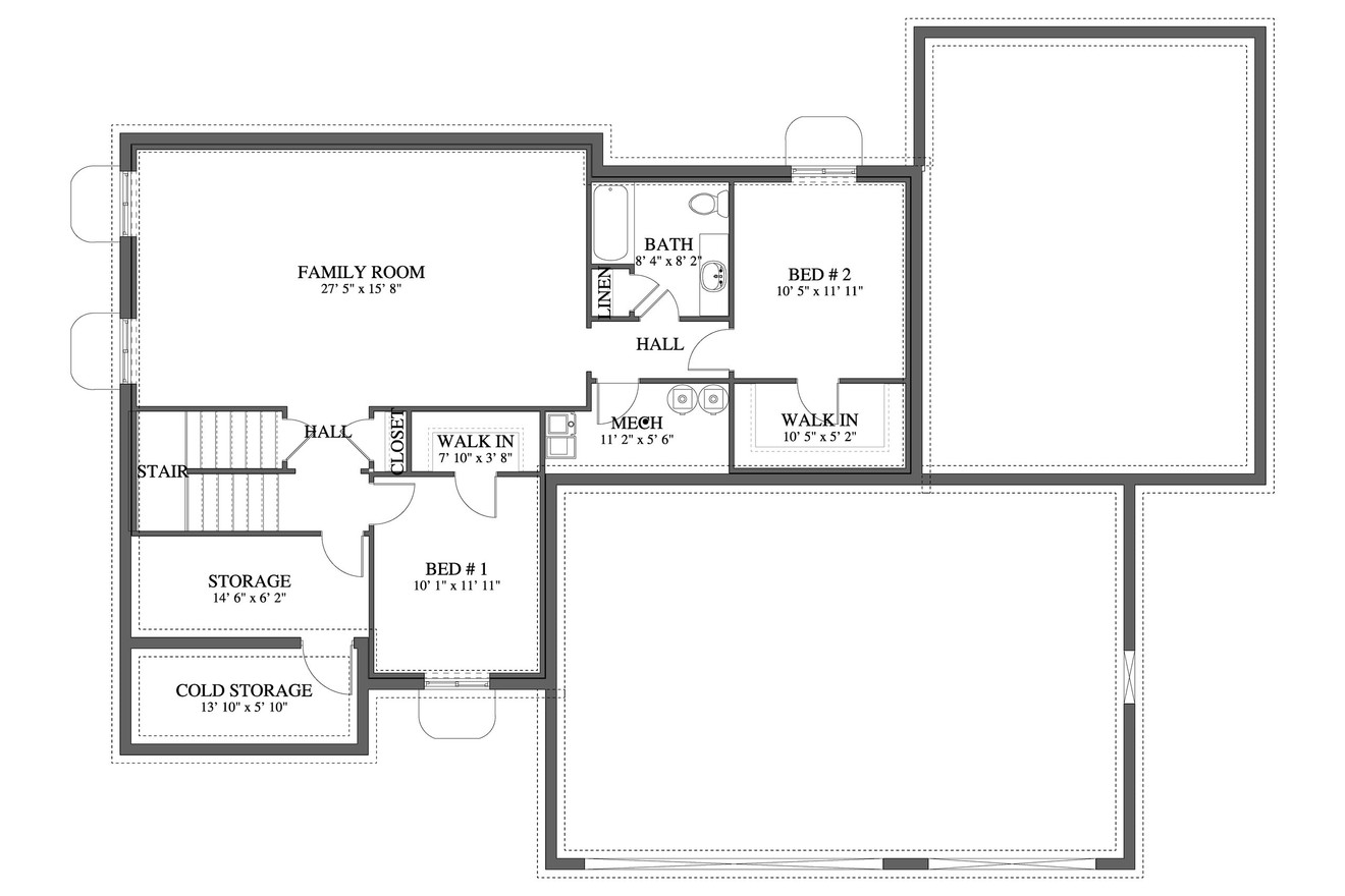 Craftsman House Plan - Cross 51102 - Basement Floor Plan