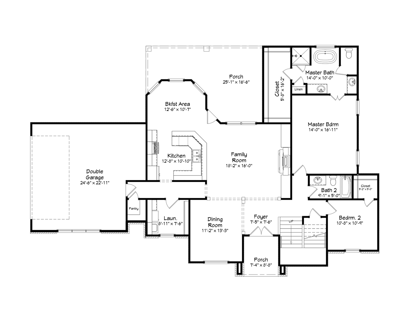 Farmhouse House Plan - 55824 - 1st Floor Plan