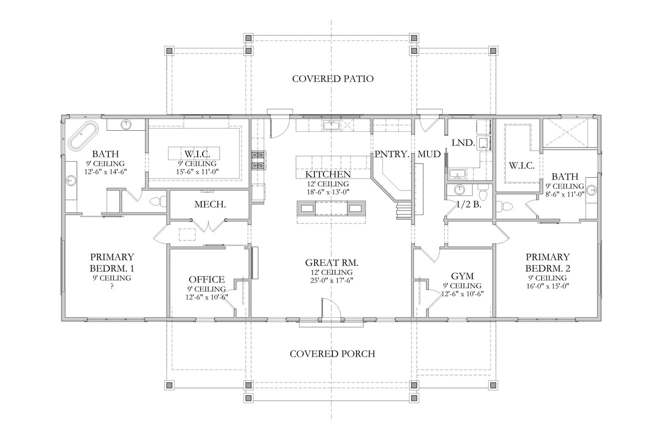 Mountain Rustic House Plan - Whitman 25807 - 1st Floor Plan