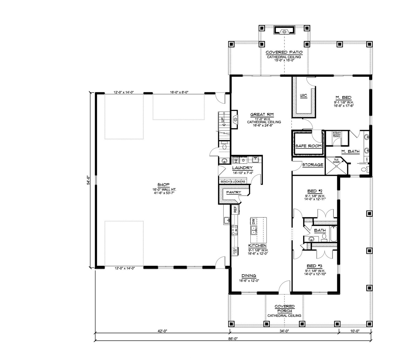 Country House Plan - 86424 - 1st Floor Plan