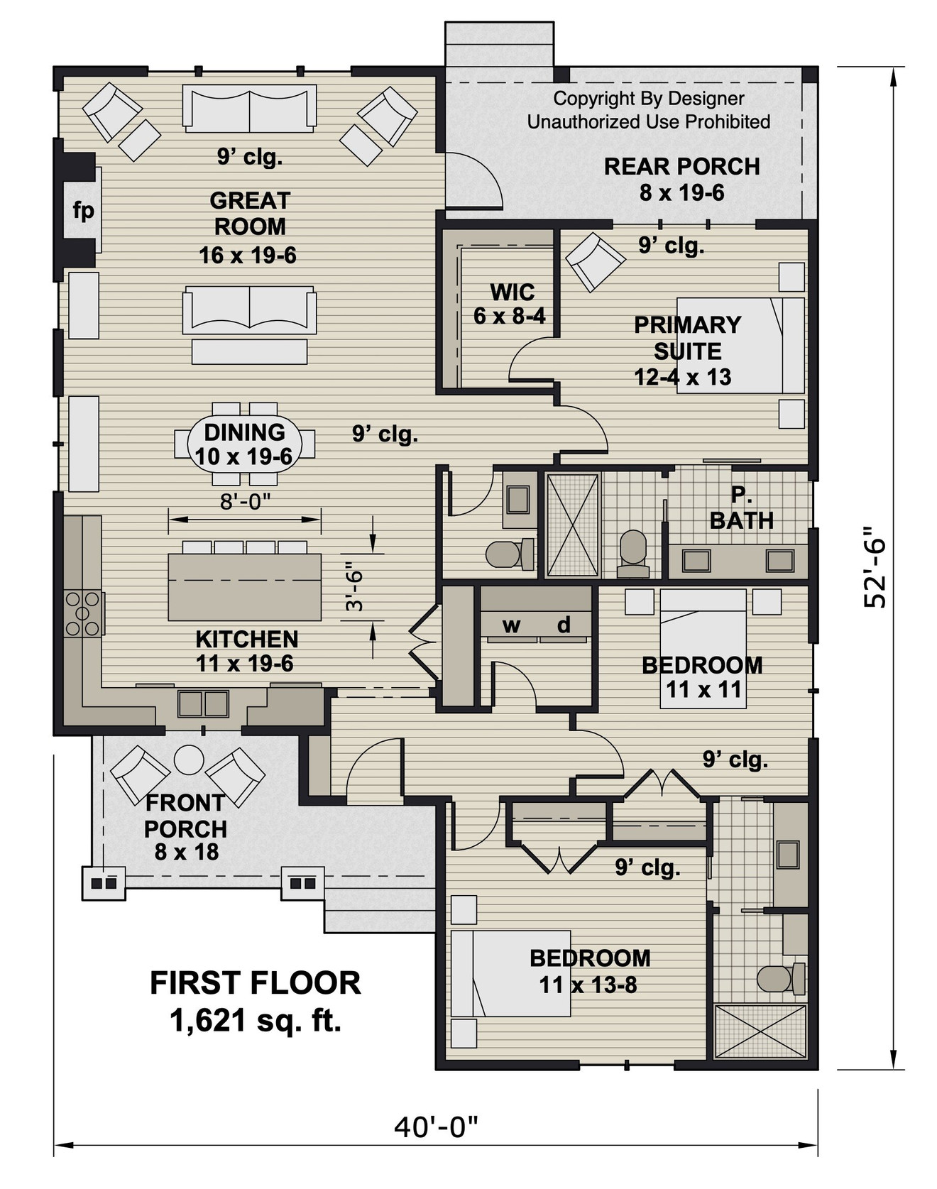 Craftsman House Plan - Carver 17692 - 1st Floor Plan