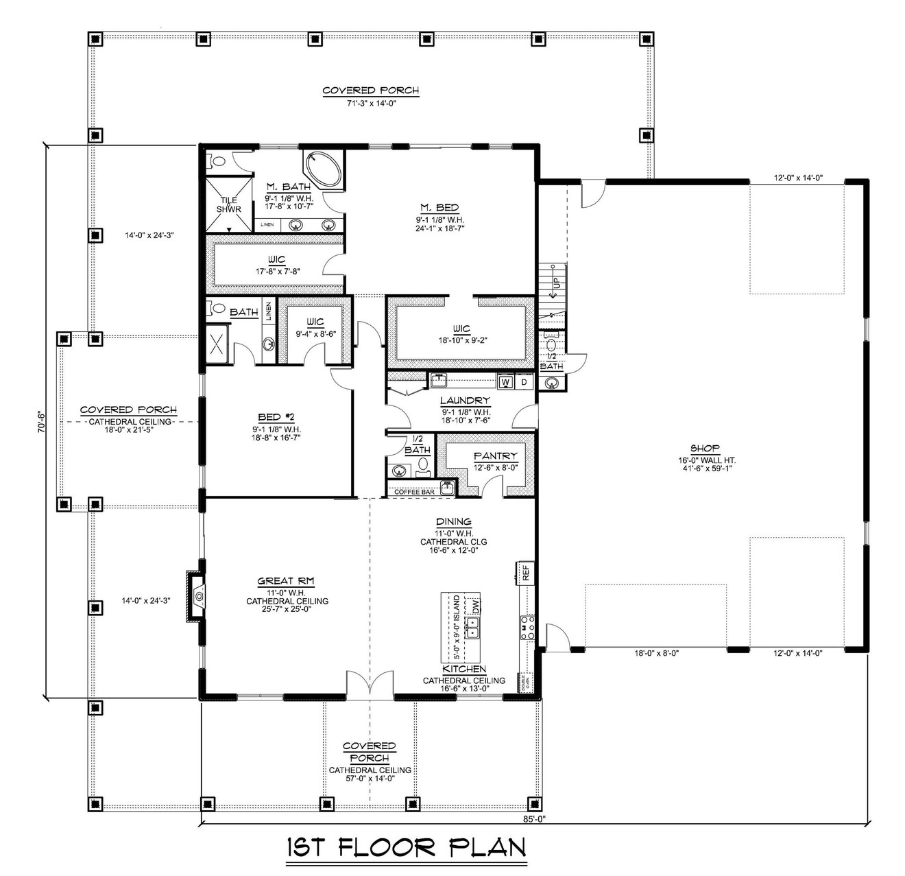 Country House Plan - 20394 - 1st Floor Plan