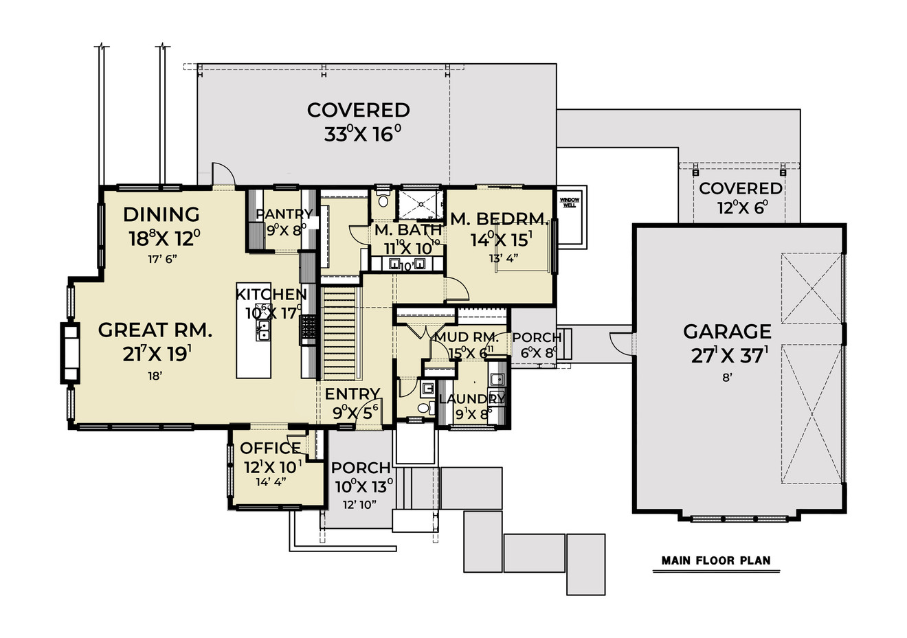 Contemporary House Plan - 91868 - 1st Floor Plan