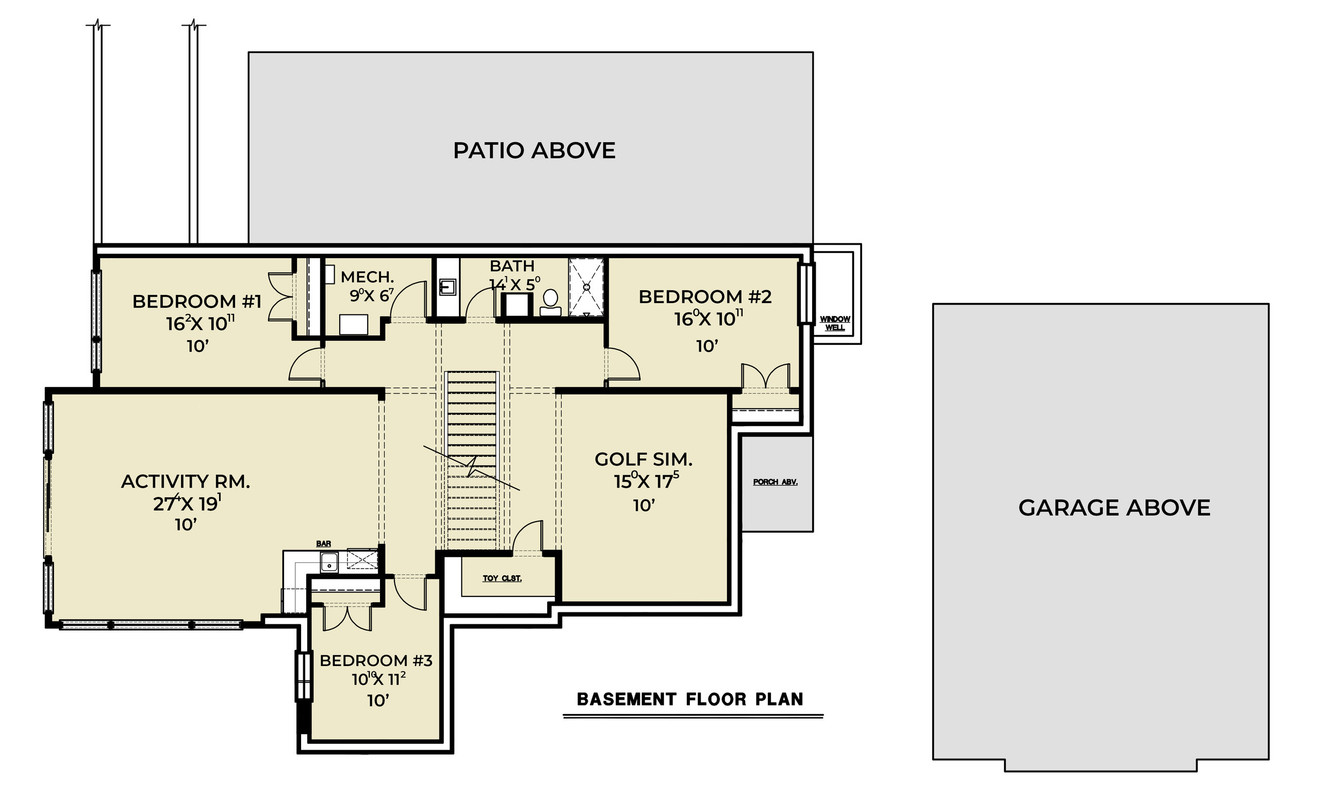 Contemporary House Plan - 91868 - Basement Floor Plan