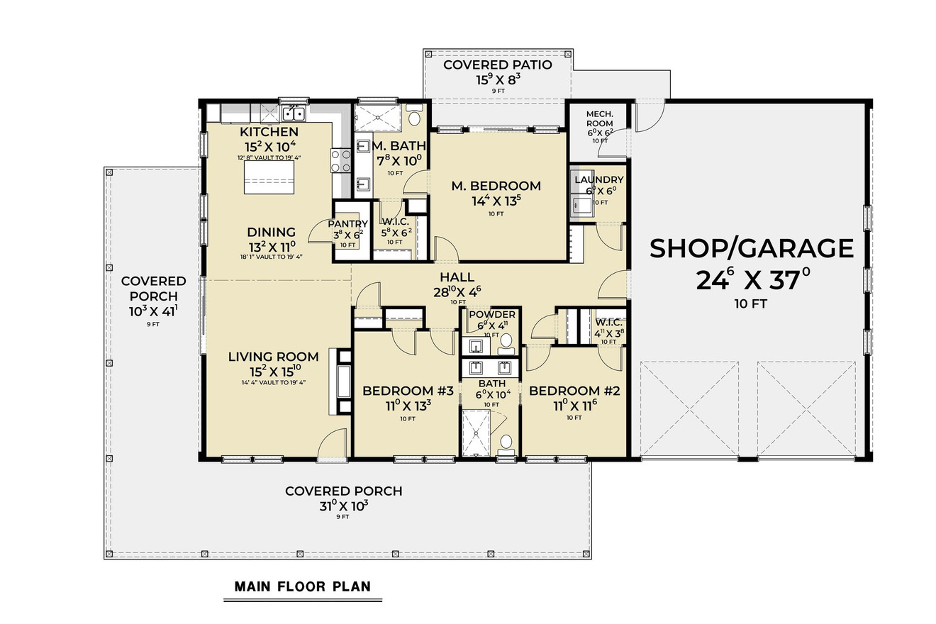 Modern House Plan - 83982 - 1st Floor Plan
