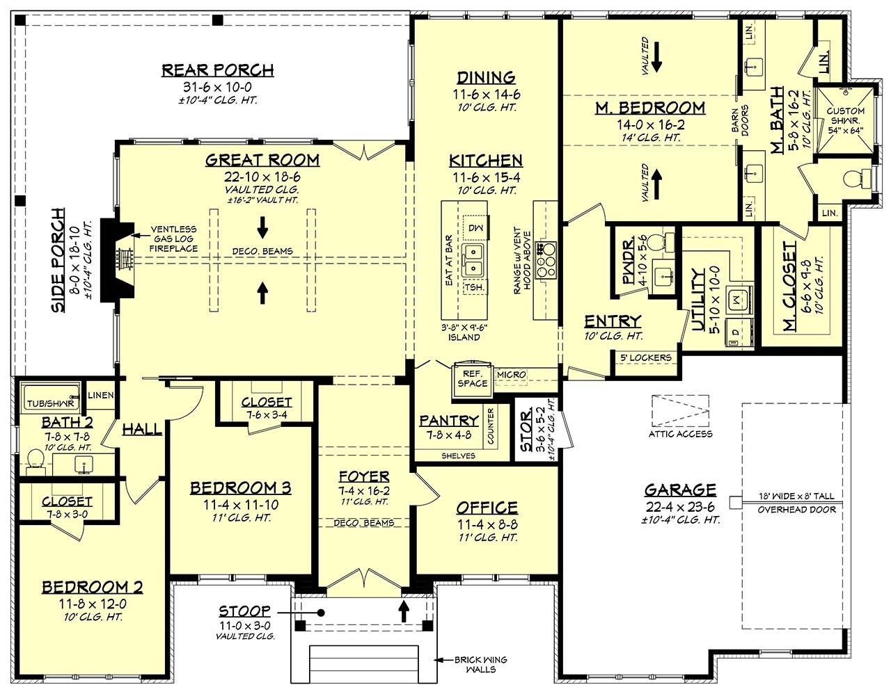 Farmhouse House Plan - Oxford 23728 - 1st Floor Plan