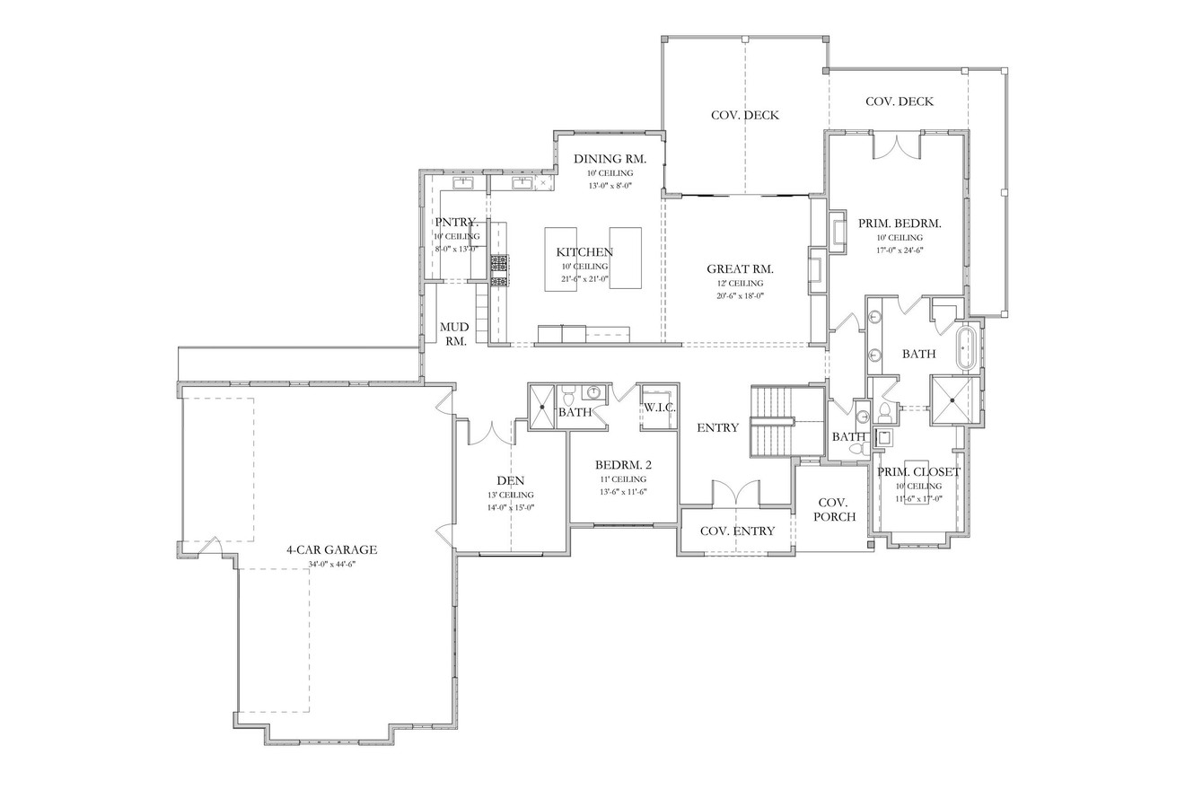 Farmhouse House Plan - Plainview 64793 - 1st Floor Plan