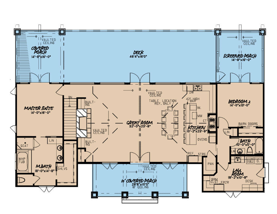 Mountain Rustic House Plan - Ozark Retreat 50839 - 1st Floor Plan