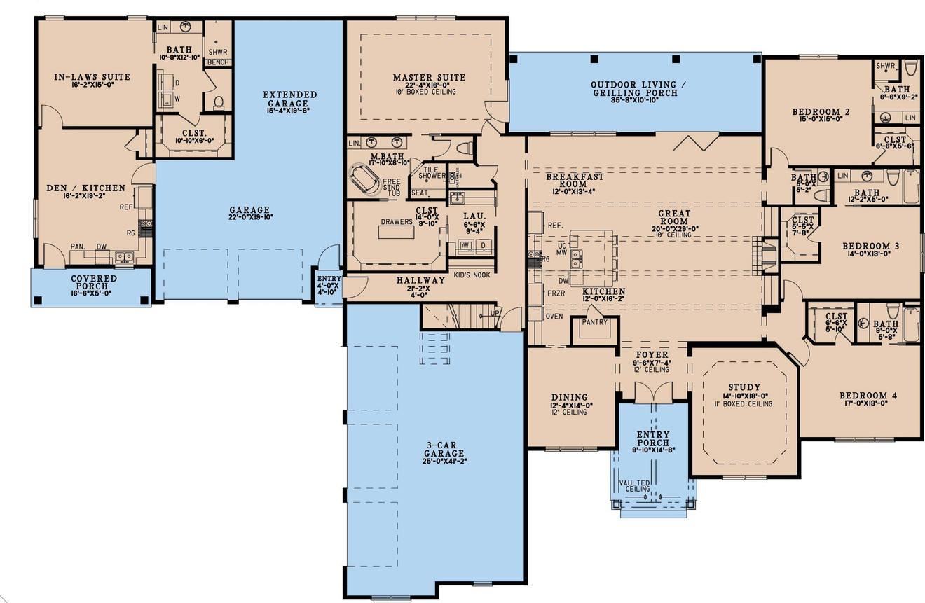 Farmhouse House Plan - Gablewood 33552 - 1st Floor Plan