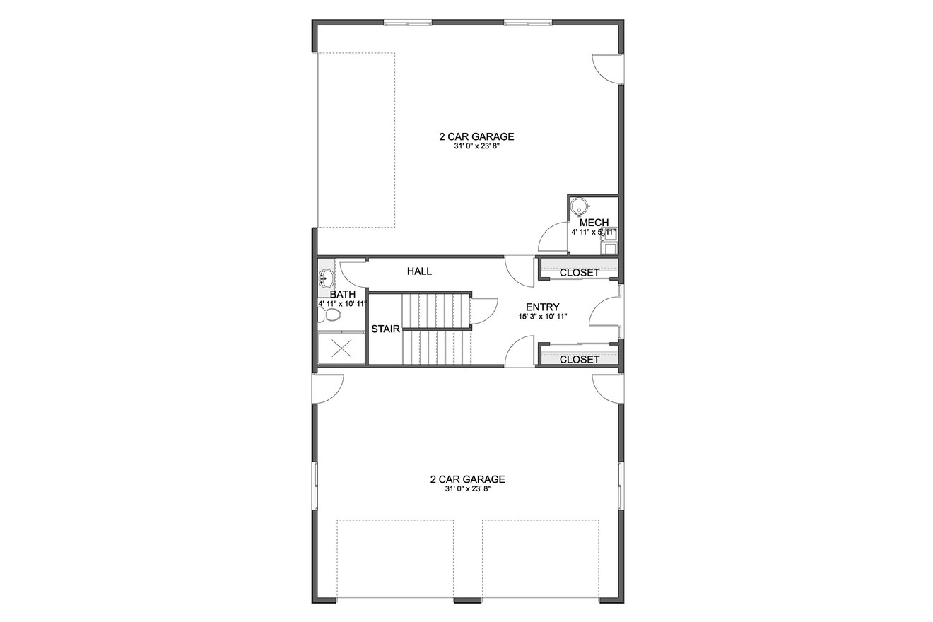 Traditional House Plan - Gray Barndo 47576 - 1st Floor Plan
