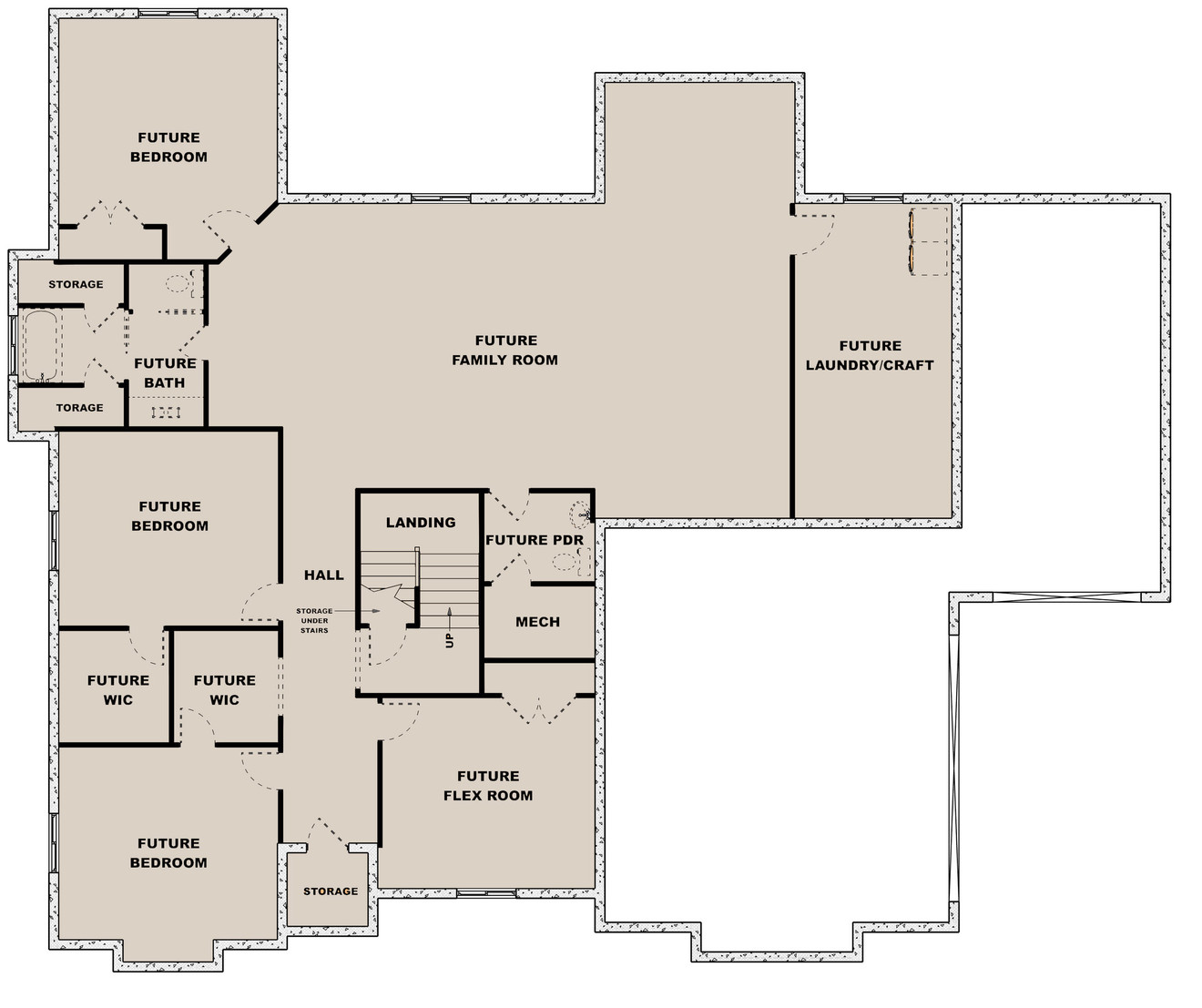Craftsman House Plan - The Windy Ridge 87405 - Basement Floor Plan