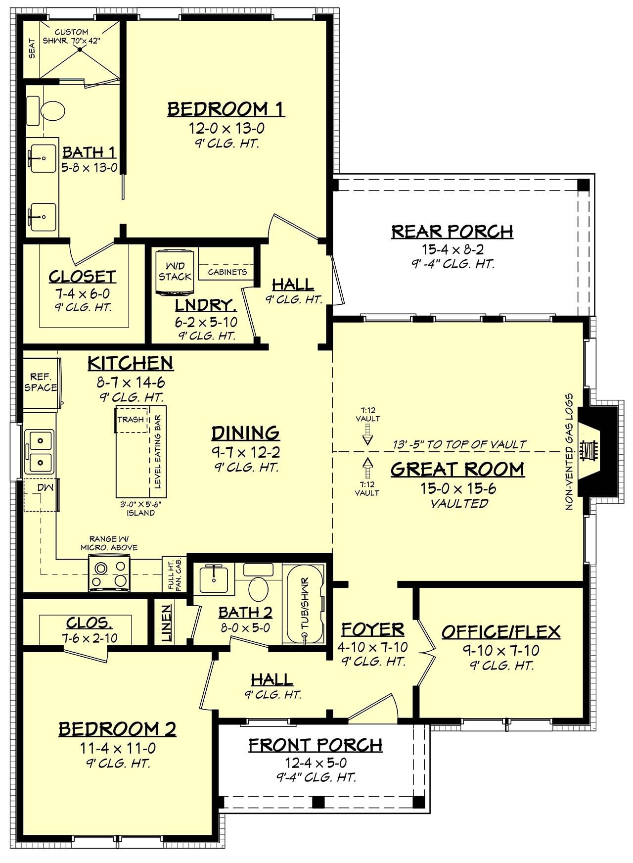 Cottage House Plan - Shades Creek 56640 - 1st Floor Plan