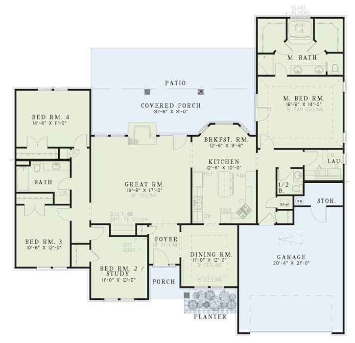 Traditional House Plan - Cherry Street 94596 - 1st Floor Plan