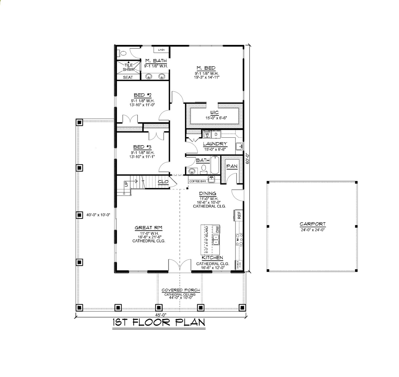 Country House Plan - 16440 - 1st Floor Plan