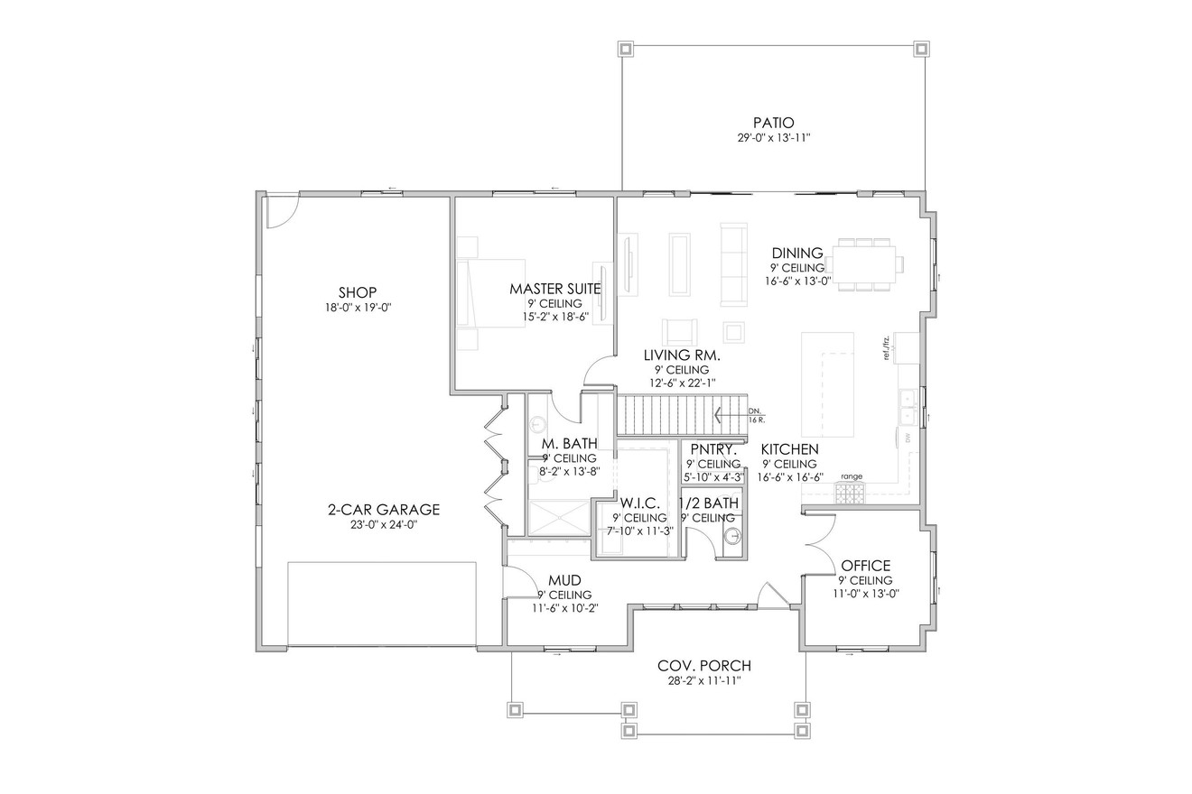 Traditional House Plan - Warren 20389 - 1st Floor Plan