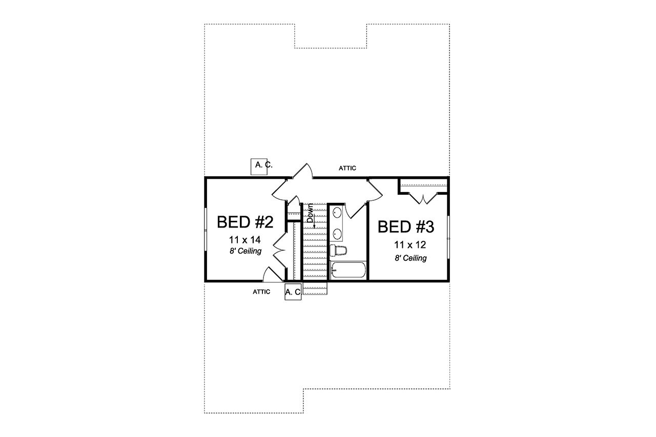 Secondary Image - Craftsman House Plan - Rosebud 84325 - 2nd Floor Plan