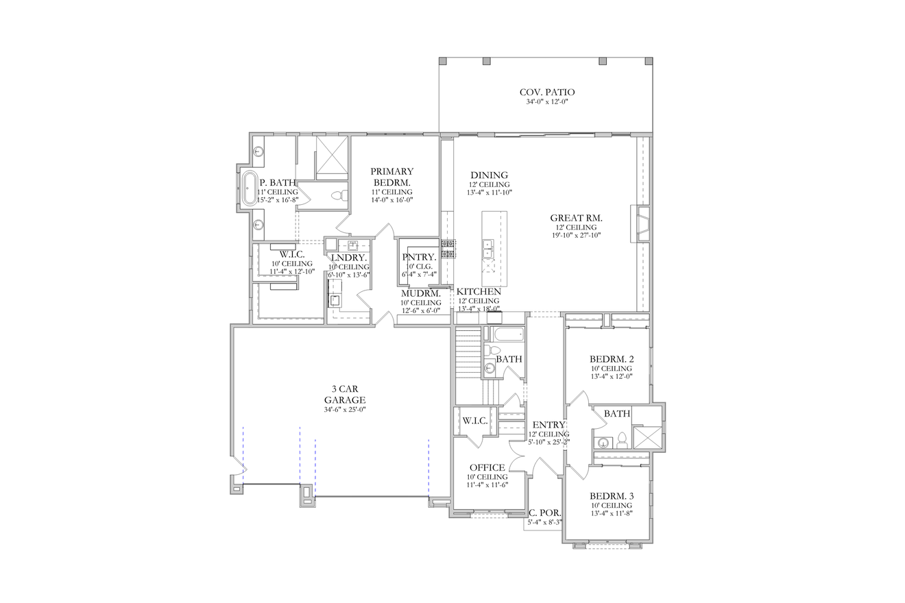 Southwest House Plan - Sedona 86423 - 1st Floor Plan